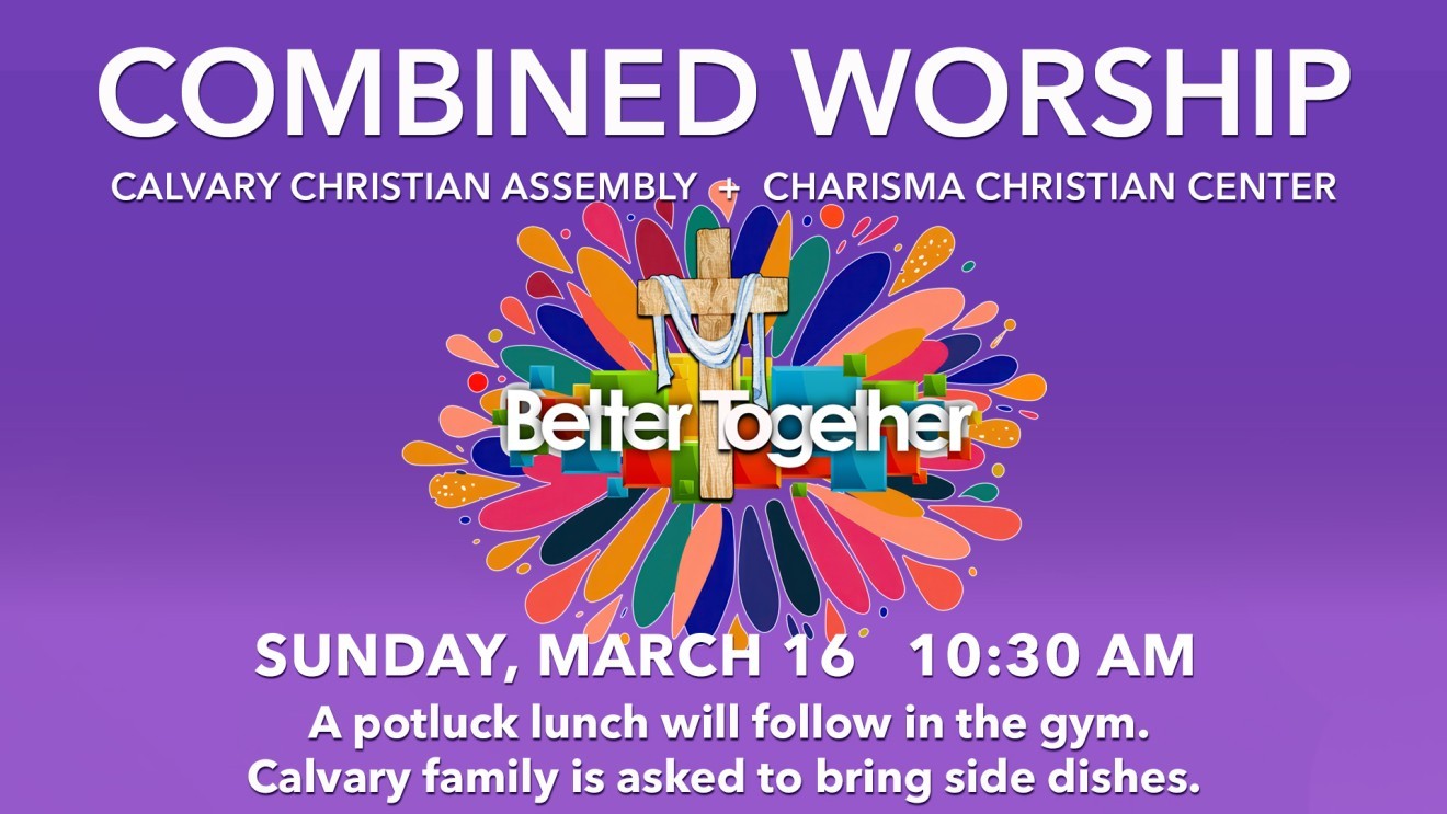 Better Together Combined Worship Service & Potluck